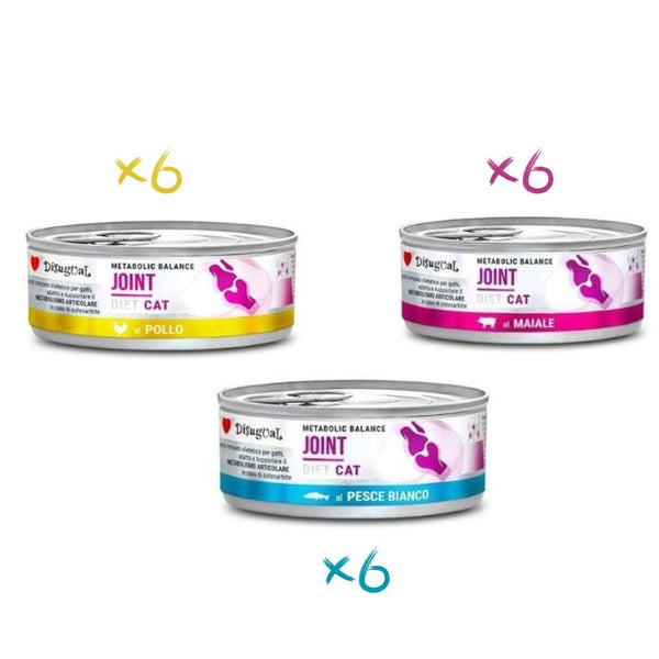 Disugual Joint Gato Pack 18X85Gr Varios Sabores: Pollo, Cerdo Y Pescado Blanco