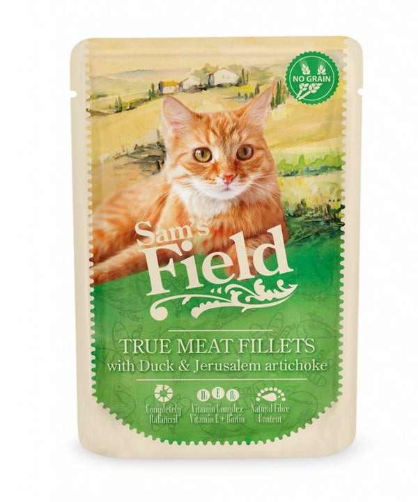 Sam’S Field Gato Pouch Pato Y Alcachofa De Jerusalén 24X85Gr
