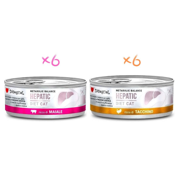 Disugual Hepático Gato Pack 12X85Gr Varios Sabores: Pavo Y Cerdo