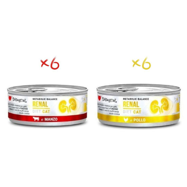 Disugual Renal Gato Pack 12X85Gr Varios Sabores: Ternera Y Pollo