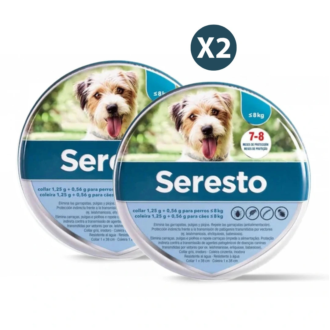 2x Seresto Collar antiparasitario Perros  38cm < 8kg Pack de 2