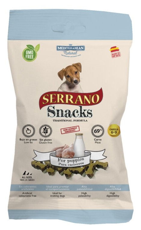 Mediterranean Natural Serrano Snacks Perro 12x100Gr Cachorros