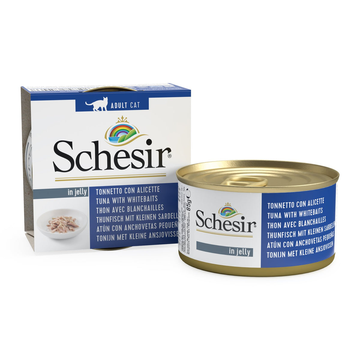 SCHESIR GATO Atún con anchovetas pequeñas en gelatina 12x85gr