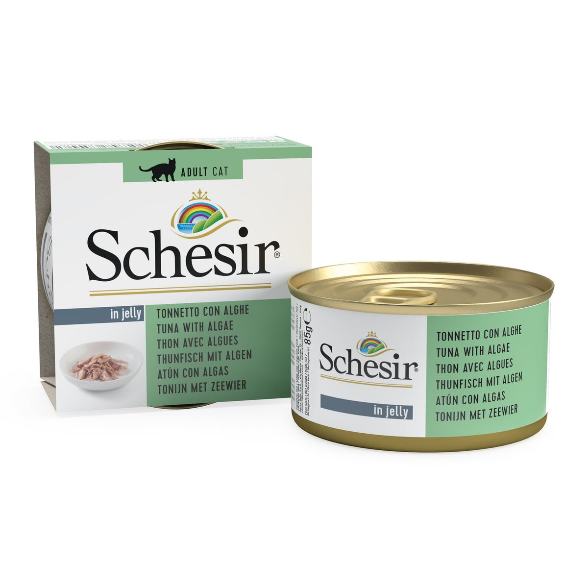 SCHESIR GATO Atún con algas en gelatina 12x70gr