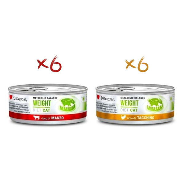 Disugual Weight Gato Pack 12X85Gr Varios Sabores: Ternera Y Pavo