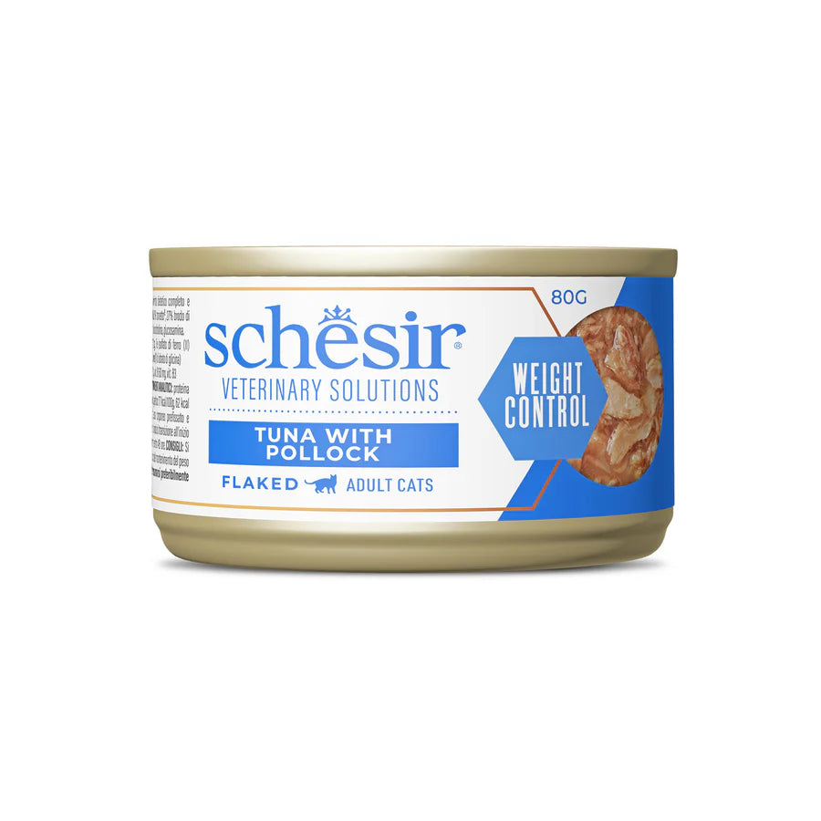 SCHESIR DIETA GATO WEIGHT CONTROL ATÚN CON PESCADO BLANCO 8X80GR