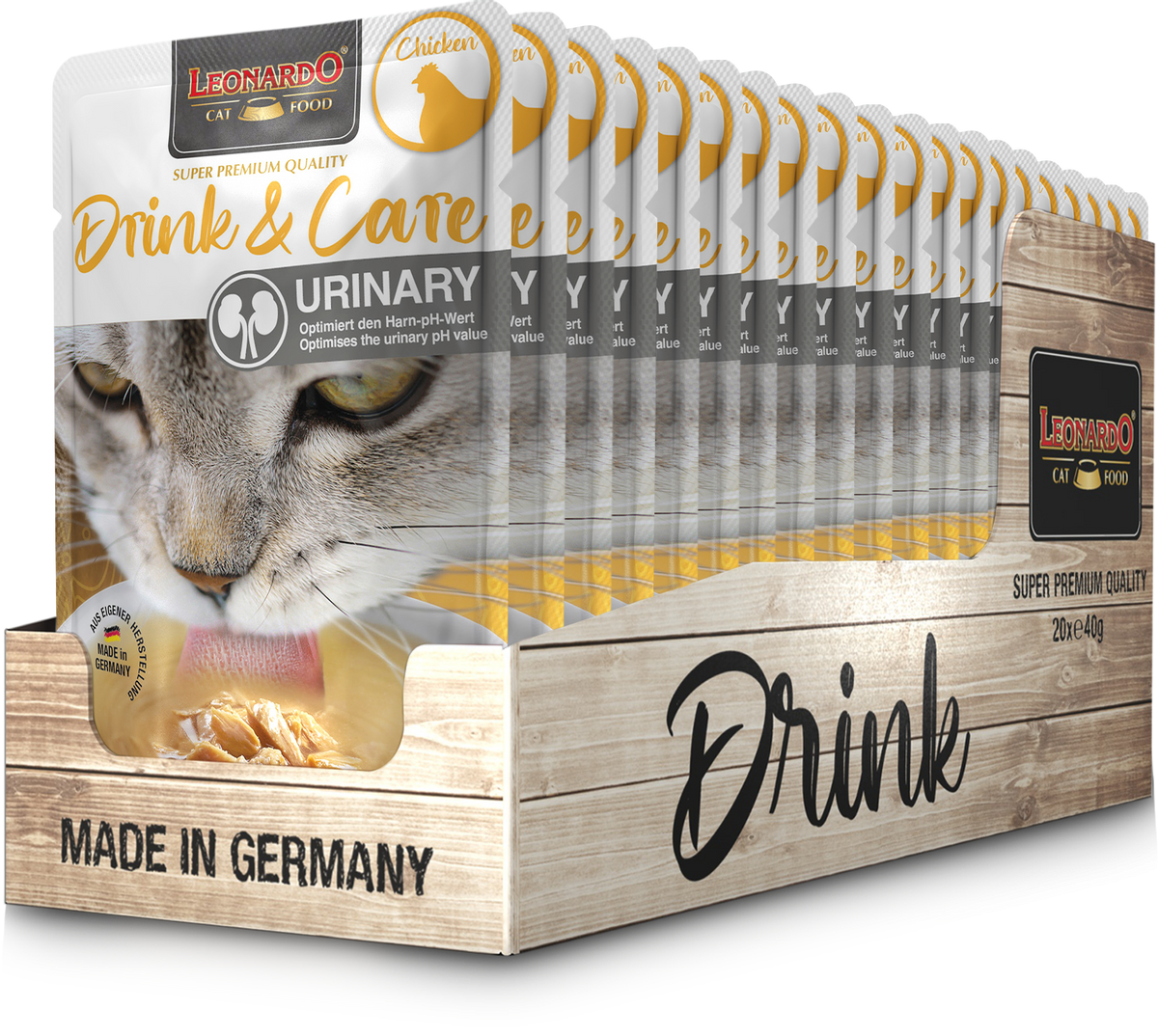 Leonardo Gato Drink Pollo Urinary Care 20x40Gr