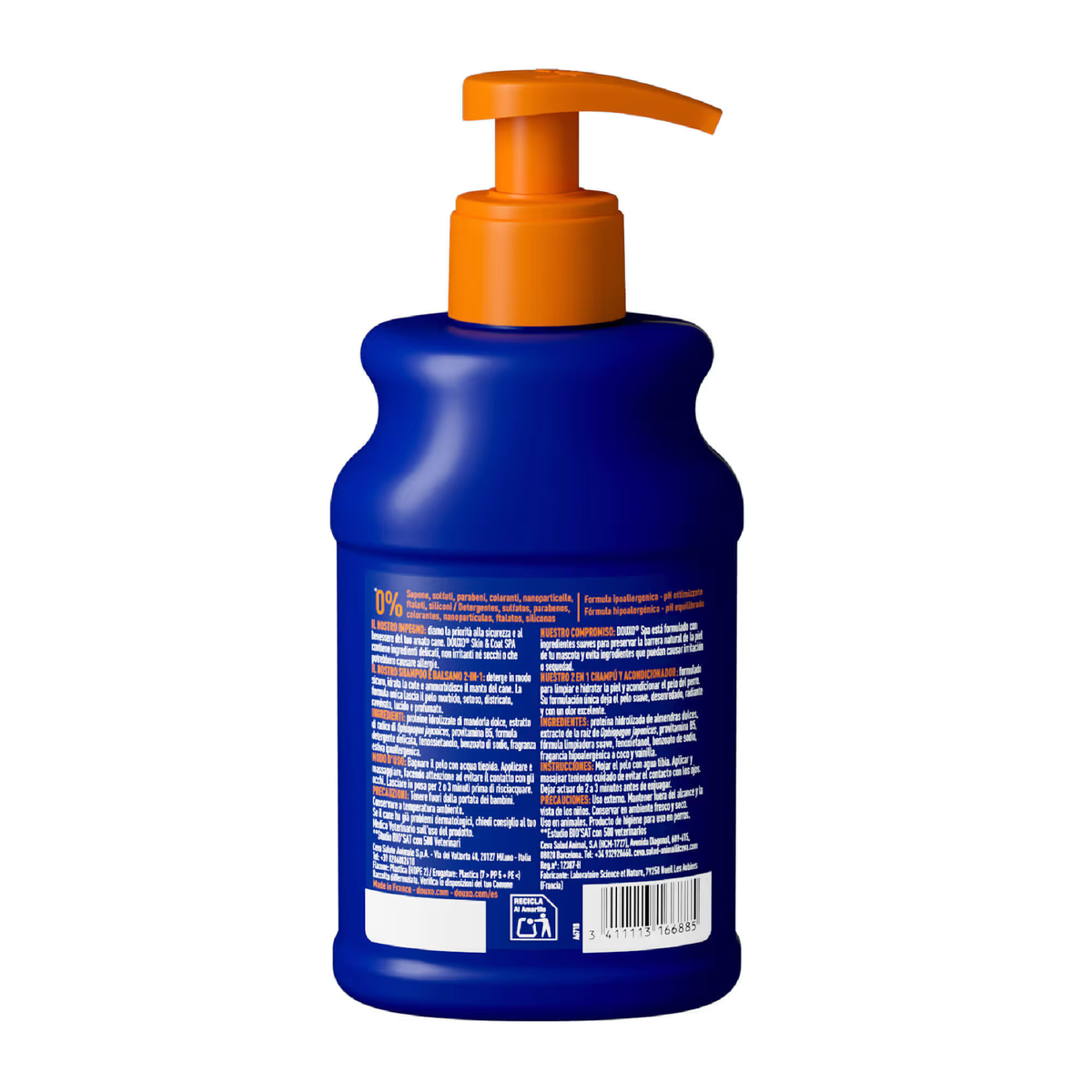 Etiqueta trasera de DOUXO® SPA Champú y Acondicionador 2 en 1 250 ml