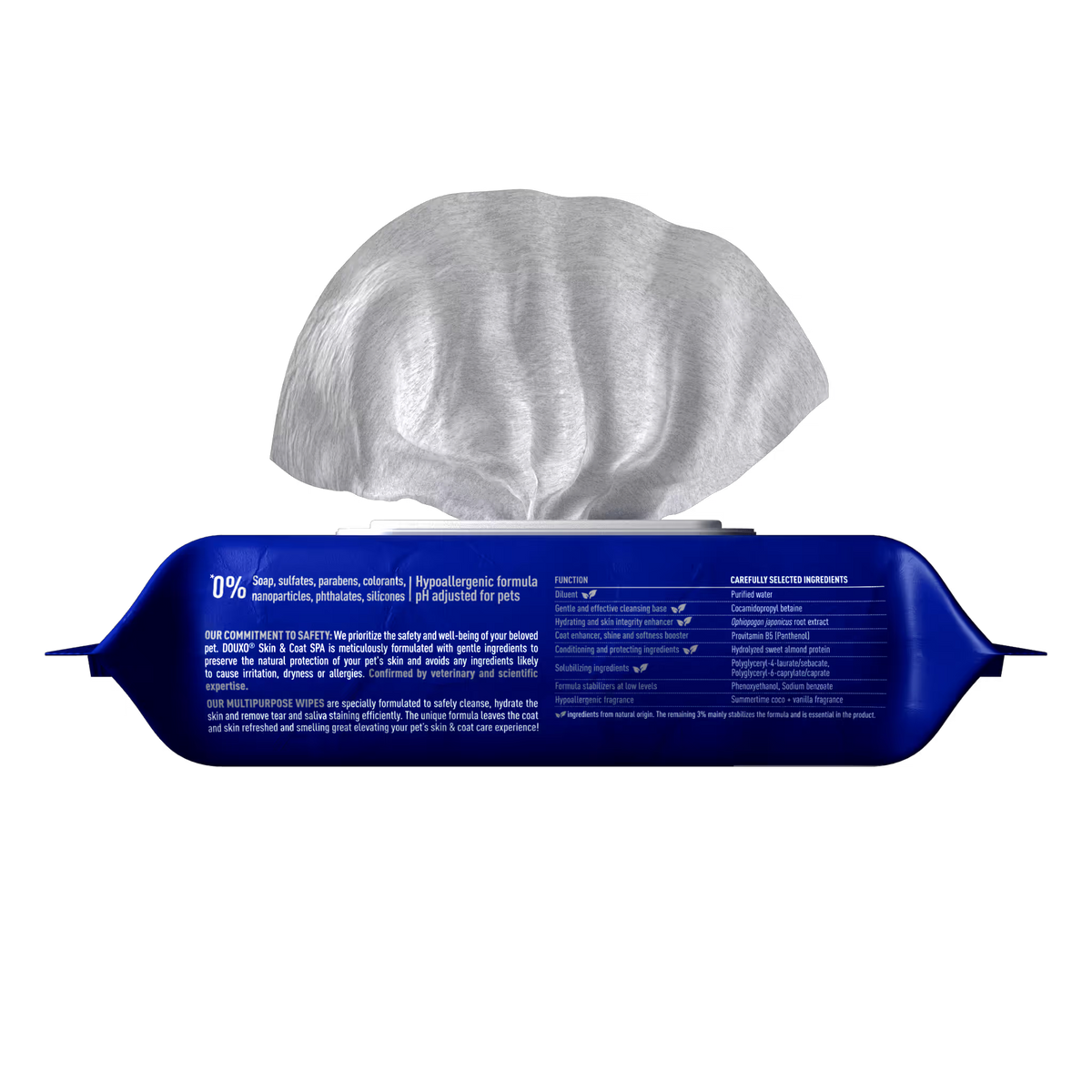 DOUXO® SPA Toallitas Multiusos 100 toallitas, vista trasera del envase