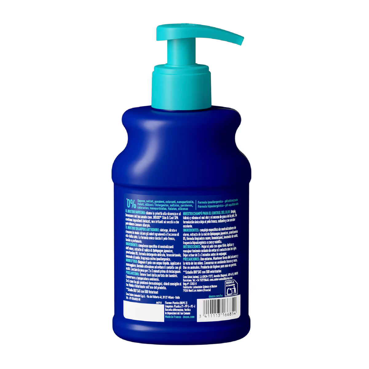 Etiqueta trasera de DOUXO® SPA Champú Antiolor 250 ml
