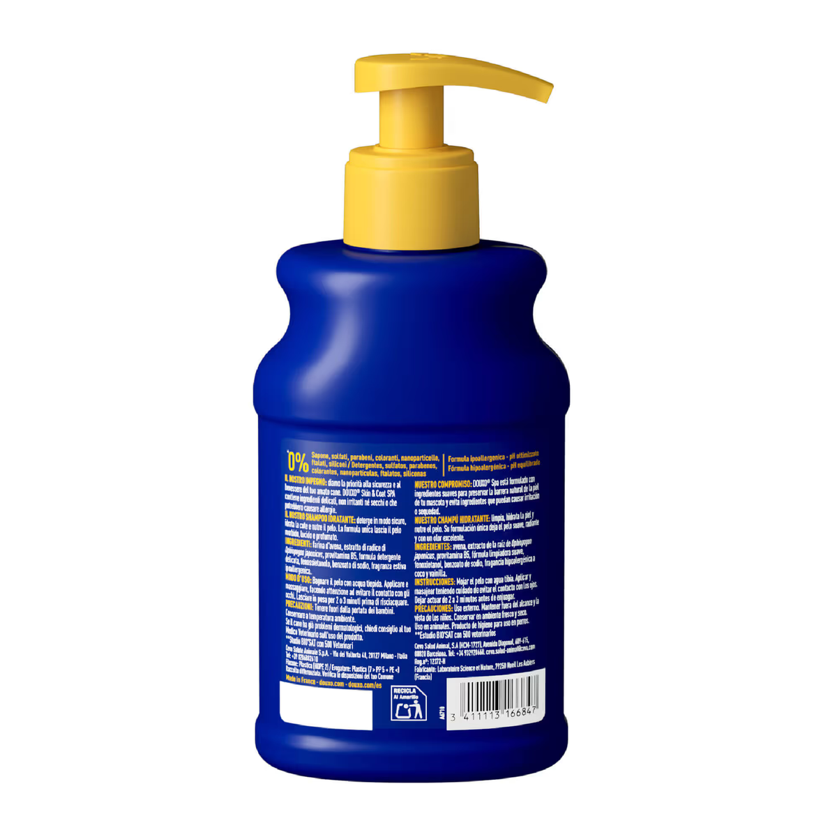 Etiqueta trasera de DOUXO® SPA Champú Hidratante para perros 250 ml