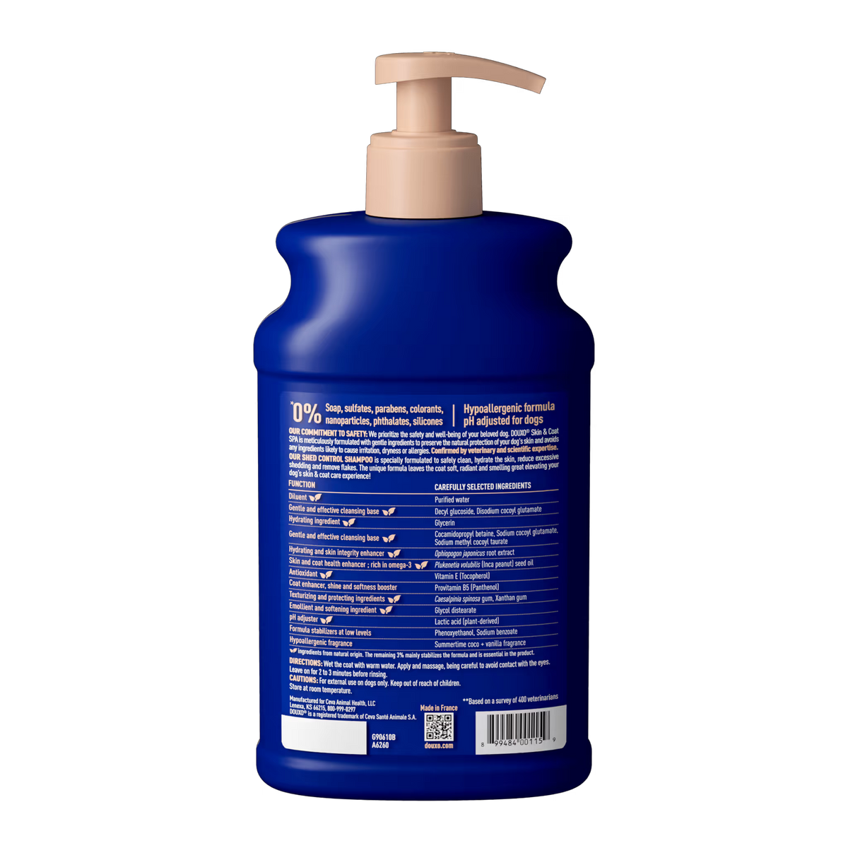 Etiqueta trasera de DOUXO® SPA Control de la Muda 250 ml
