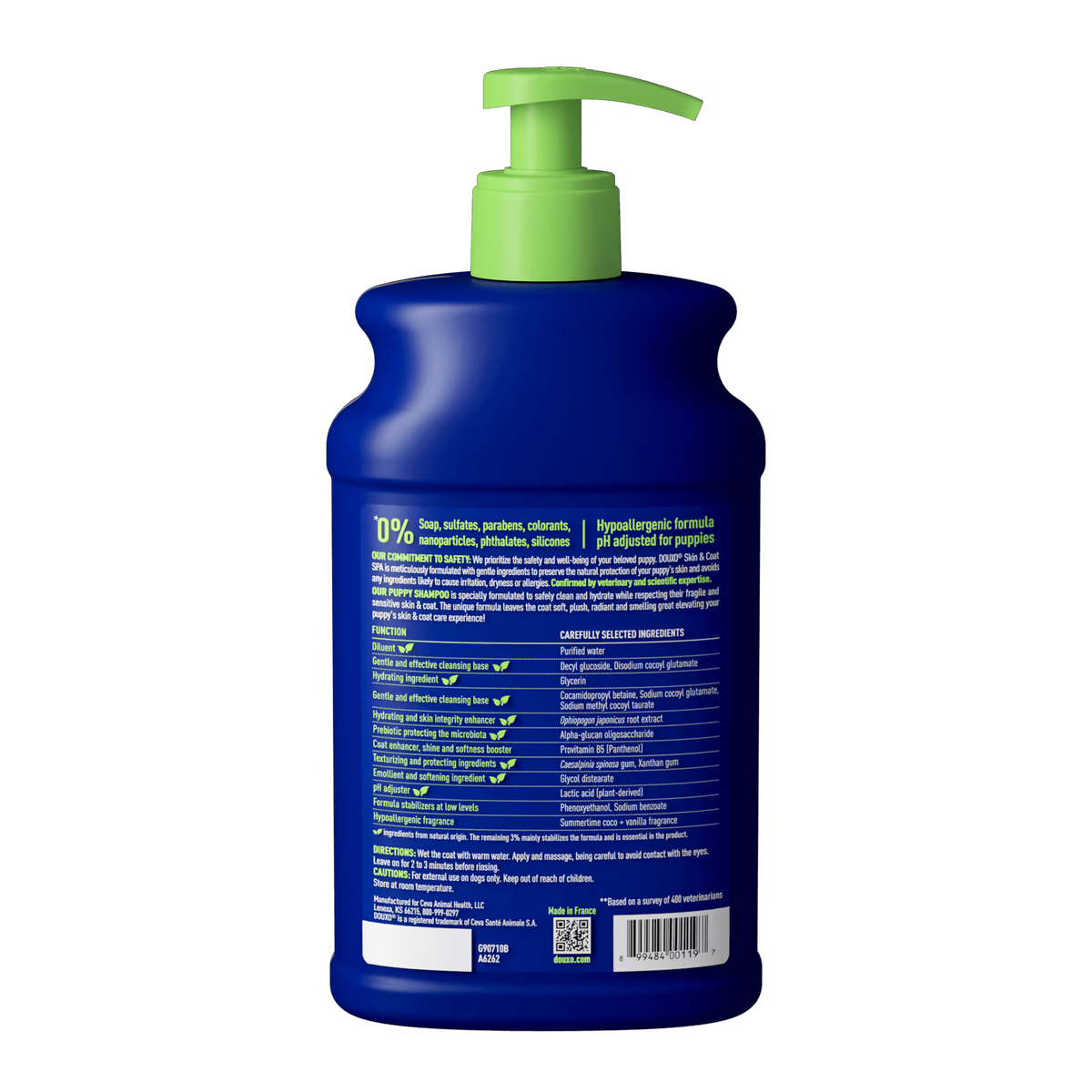 Etiqueta trasera de DOUXO® SPA Champú para Cachorros 250 ml