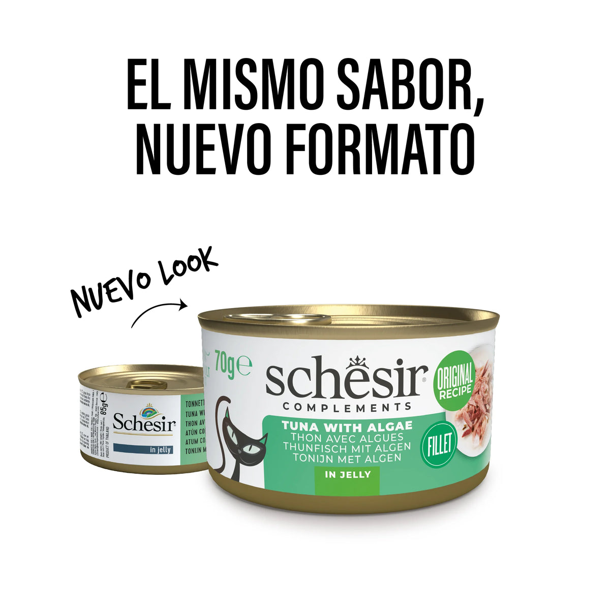 SCHESIR GATO Atún con algas en gelatina 12x70gr