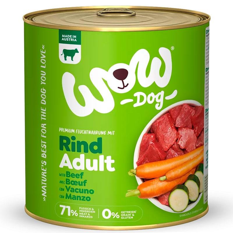 WOW ALIMENTO HÚMEDO DE VACUNO CON ZANAHORIAS PERRO 6X800GR