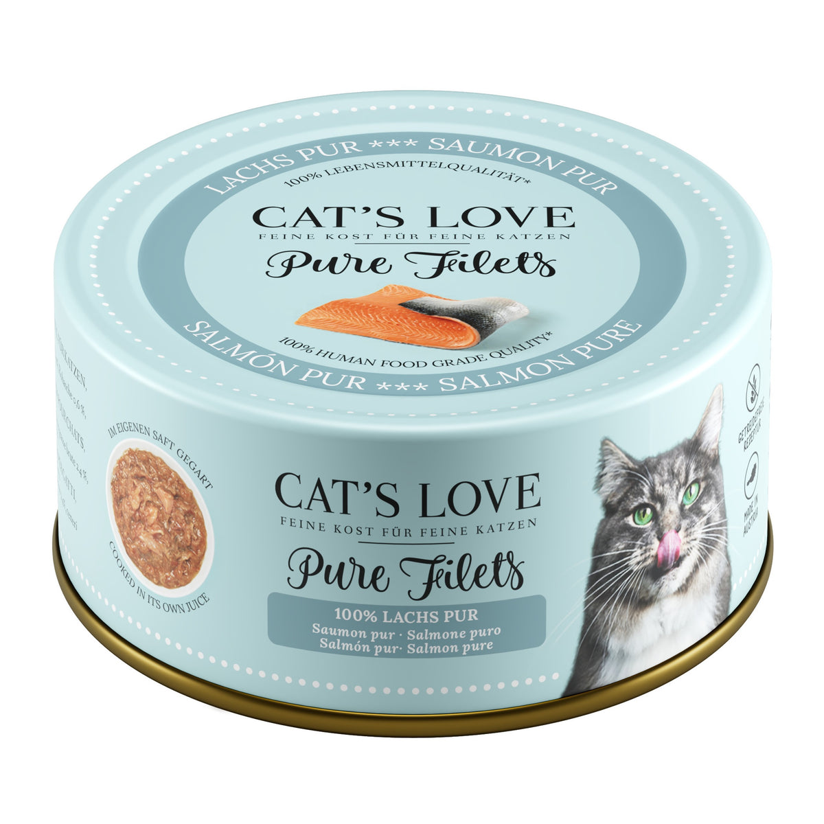 CAT’S LOVE PURO SALMÓN FILETES  6x100GR