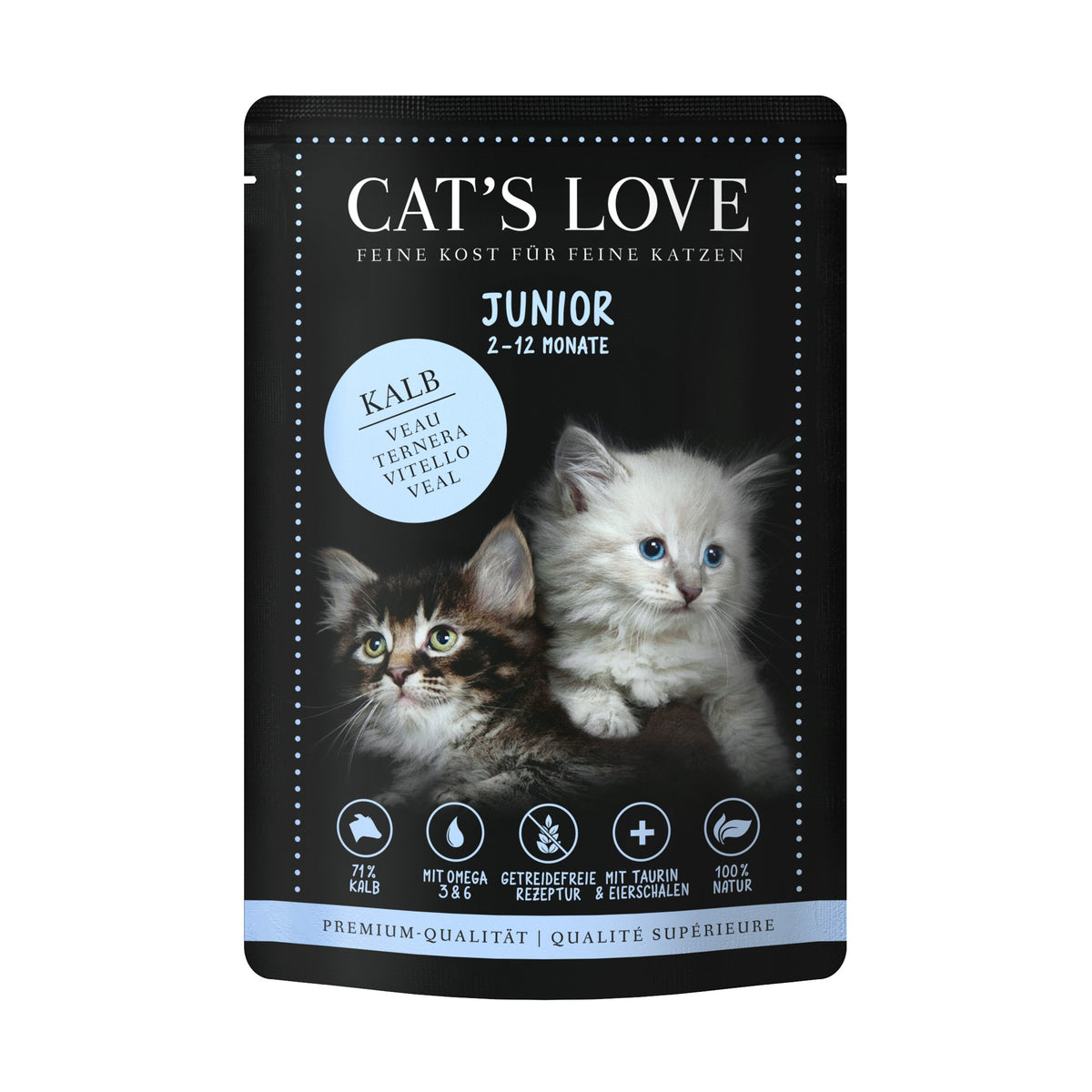 CAT’S LOVE ALIMENTO COMPLETO KITTEN TERNERA 12X85GR