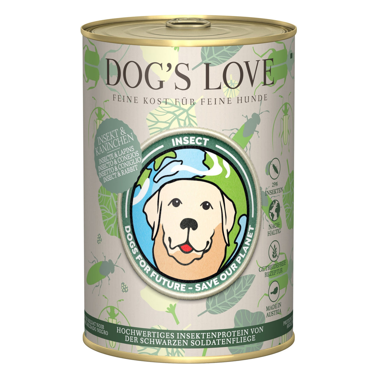 DOG’S LOVE ALIMENTO HÚMEDO PARA PERRO INSECTO Y CONEJO 6X400