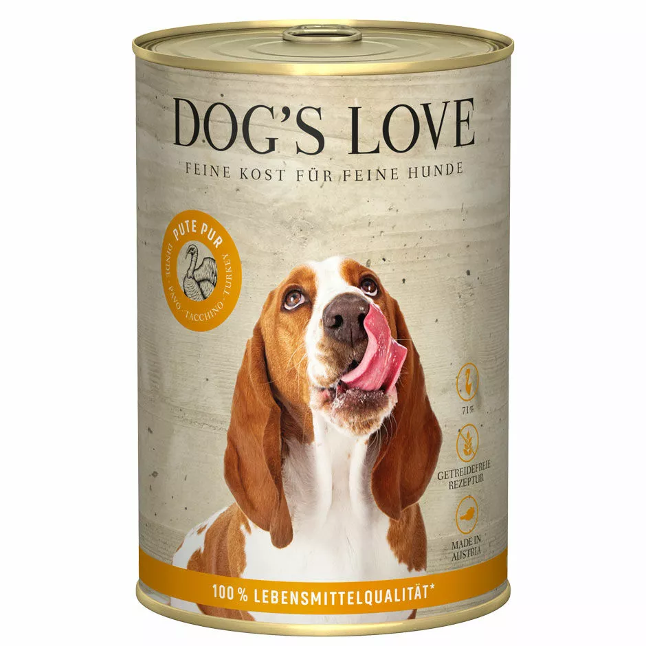 Dogs Love Lata BARF Cocinado Puro Pavo 400g Perro