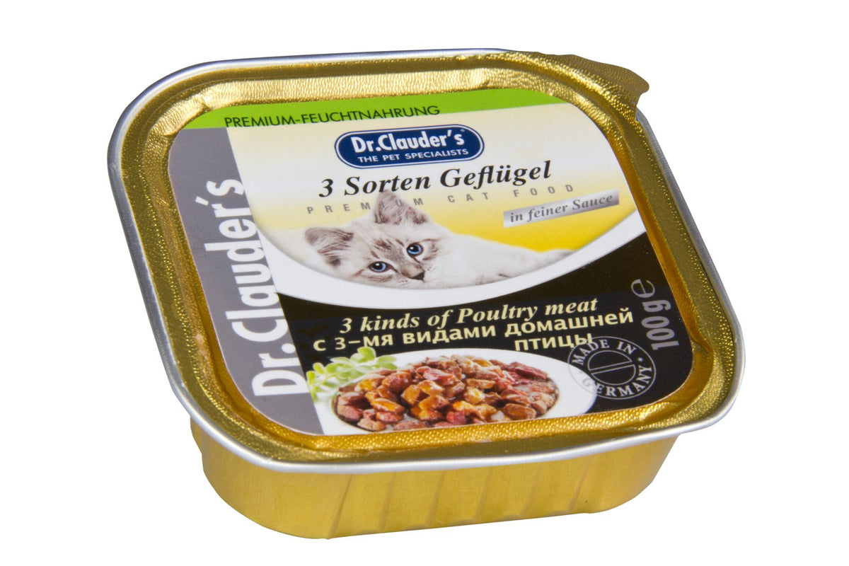 Dr.Clauder’s Húmedo Best Pearls En Salsa 3 Ave Mix 32x100Gr Gato