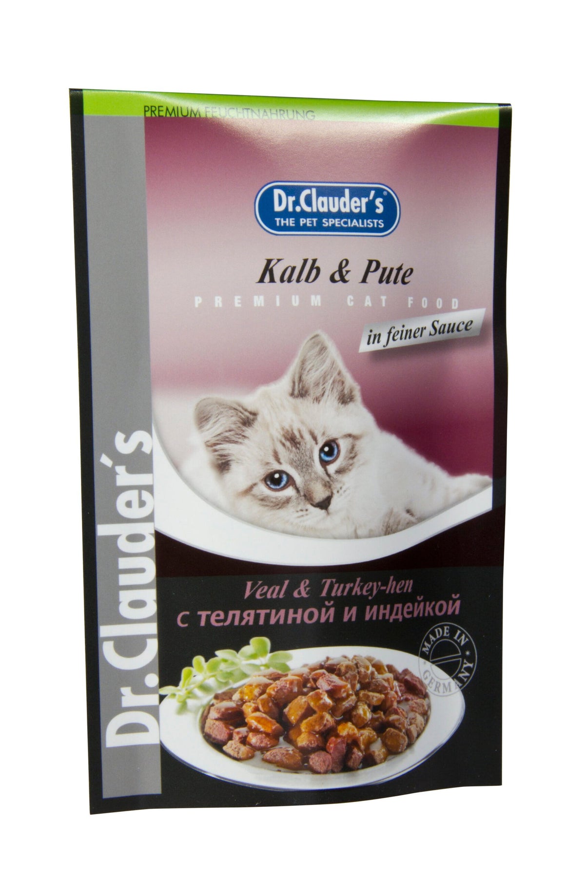 Dr.Clauder’s Húmedo Best Pearls En Gelatina N.6 Ternera Y Pavo 20x100Gr Pouch Gato