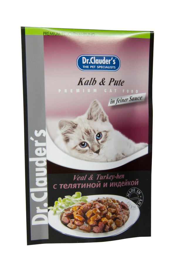 Dr.Clauder’S Húmedo Best Pearls En Gelatina N.6 Ternera Y Pavo 20X100Gr Pouch Gato