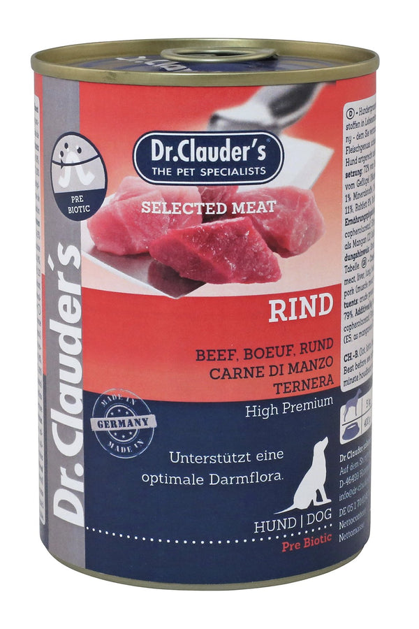 Dr.Clauder’S Húmedo Carne Seleccionada Prebiotic Ternera 6X400G Perro