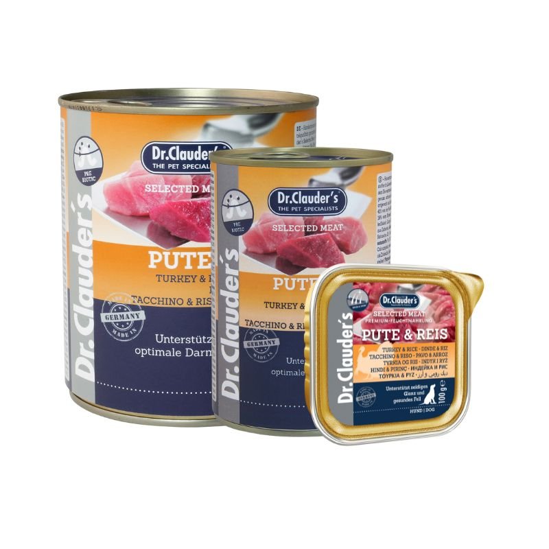 Dr.Clauder’s Húmedo Carne Seleccionada Prebiotic Pavo Y Arroz 6x400G Perro