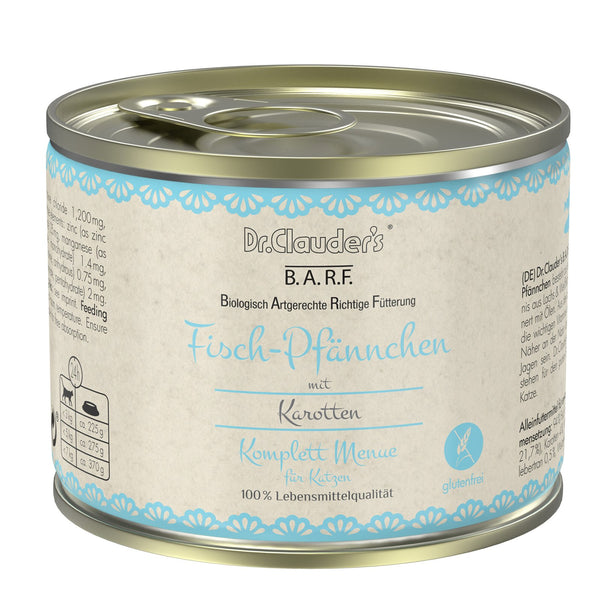 Dr.Clauder’S Húmedo B.A.R.F. Menú Completo Pescado  6X200Gr Gato