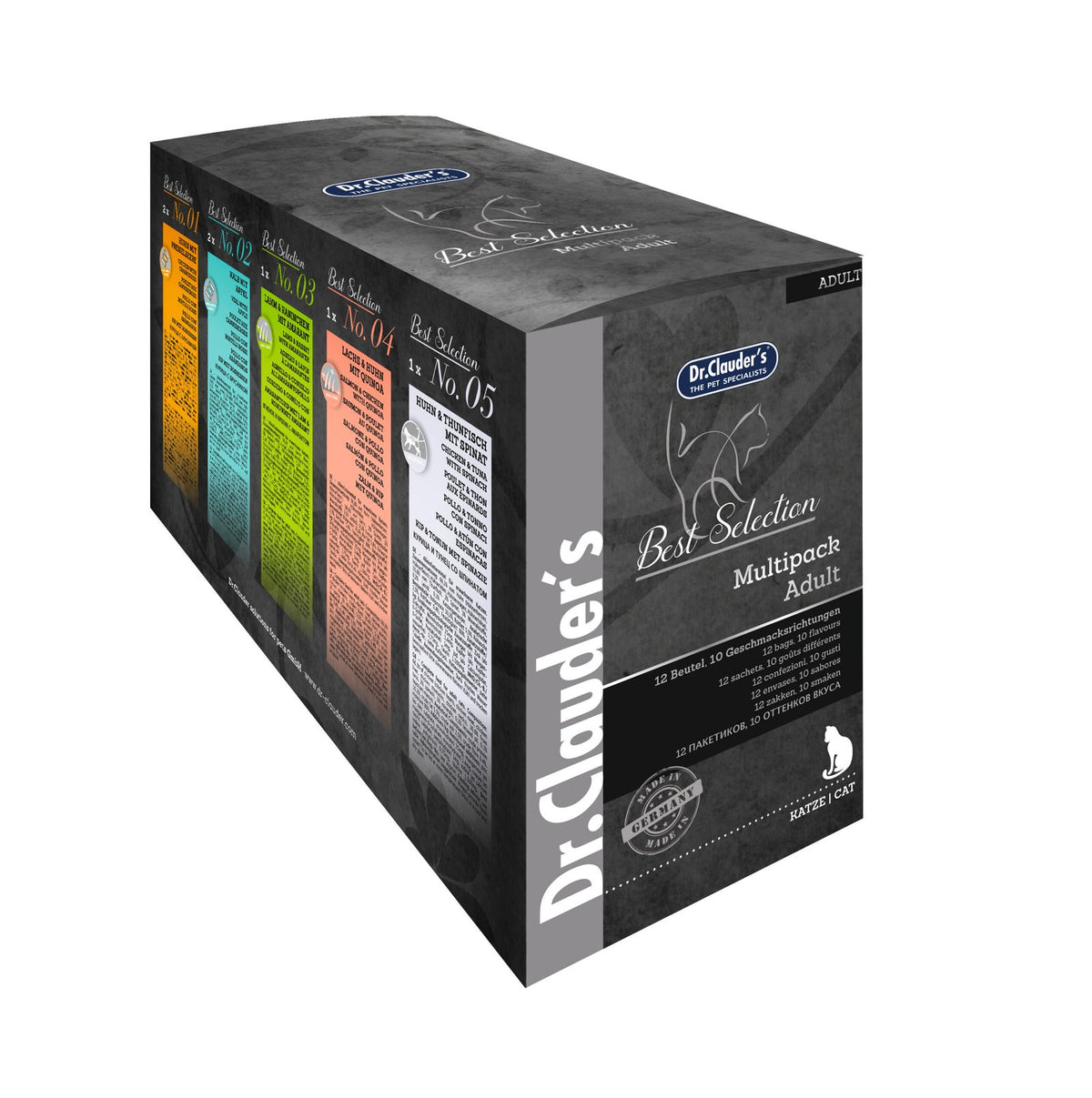 Dr.Clauder’s Húmedo Best Selection Adult Multipack Adulto 1.02Kg Set 12 X 85G Gato