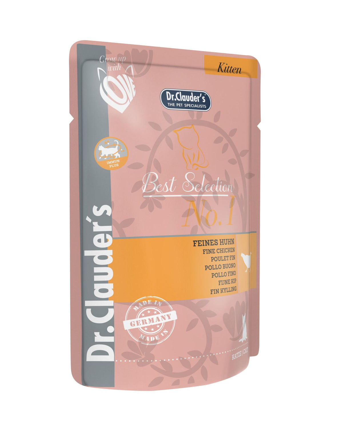 Dr.Clauder’s Húmedo Best Selection Kitten No. I Pollo Alta Calidad 16x85Gr Pouch Gato