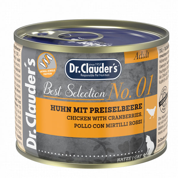 Dr.Clauder’S Húmedo Best Selection Adulto No. 1 Pollo Con Arándanos  6X200Gr Gato