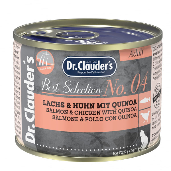 Dr.Clauder’S Húmedo Best Selection Adulto No. 4 Salmón Y Pollo Con Quinoa  6X200Gr Gato