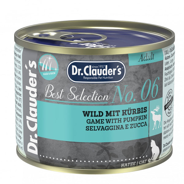 Dr.Clauder’S Húmedo Best Selection Adulto No. 6 Gamo Con Calabaza  6X200G Gato