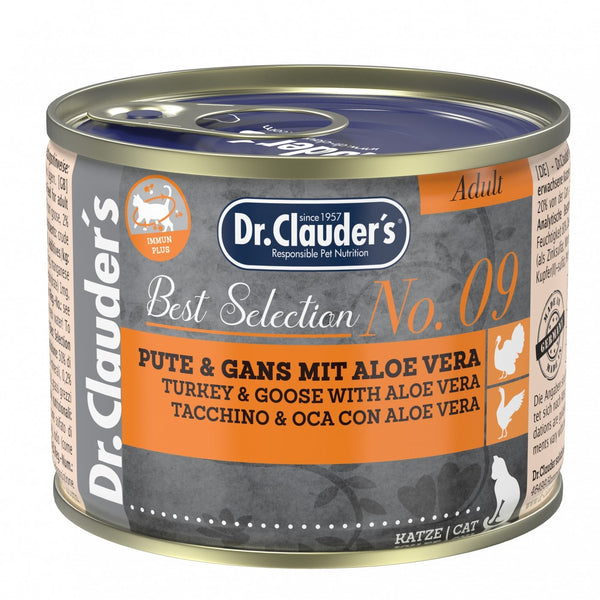 Dr.Clauder’S Húmedo Best Selection Adulto No. 9 Pavo Y Ganso Con Aloe Vera  6X200Gr Gato