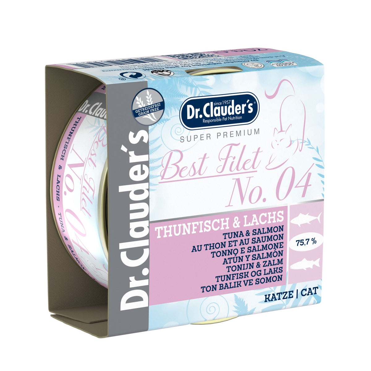 Dr.Clauder’s Húmedo Best Fillet Adult No. 4 Atún Y Salmón 24x70Gr Gato