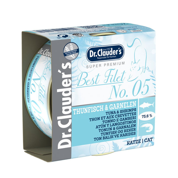 Dr.Clauder’S Húmedo Best Fillet Adulto No. 5 Atún Y Camarones 24X70Gr Gato