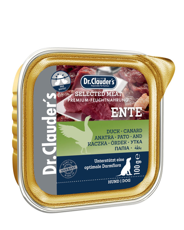 Dr.Clauder’S Húmedo Carne Seleccionada Prebiotic Pato 30X100G Perro