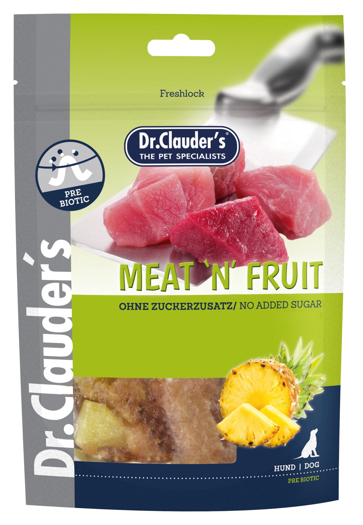 Dr.Clauder’s Snack Funcional Meat & Fruit Snack Piña Y Pollo 10x80G Perro