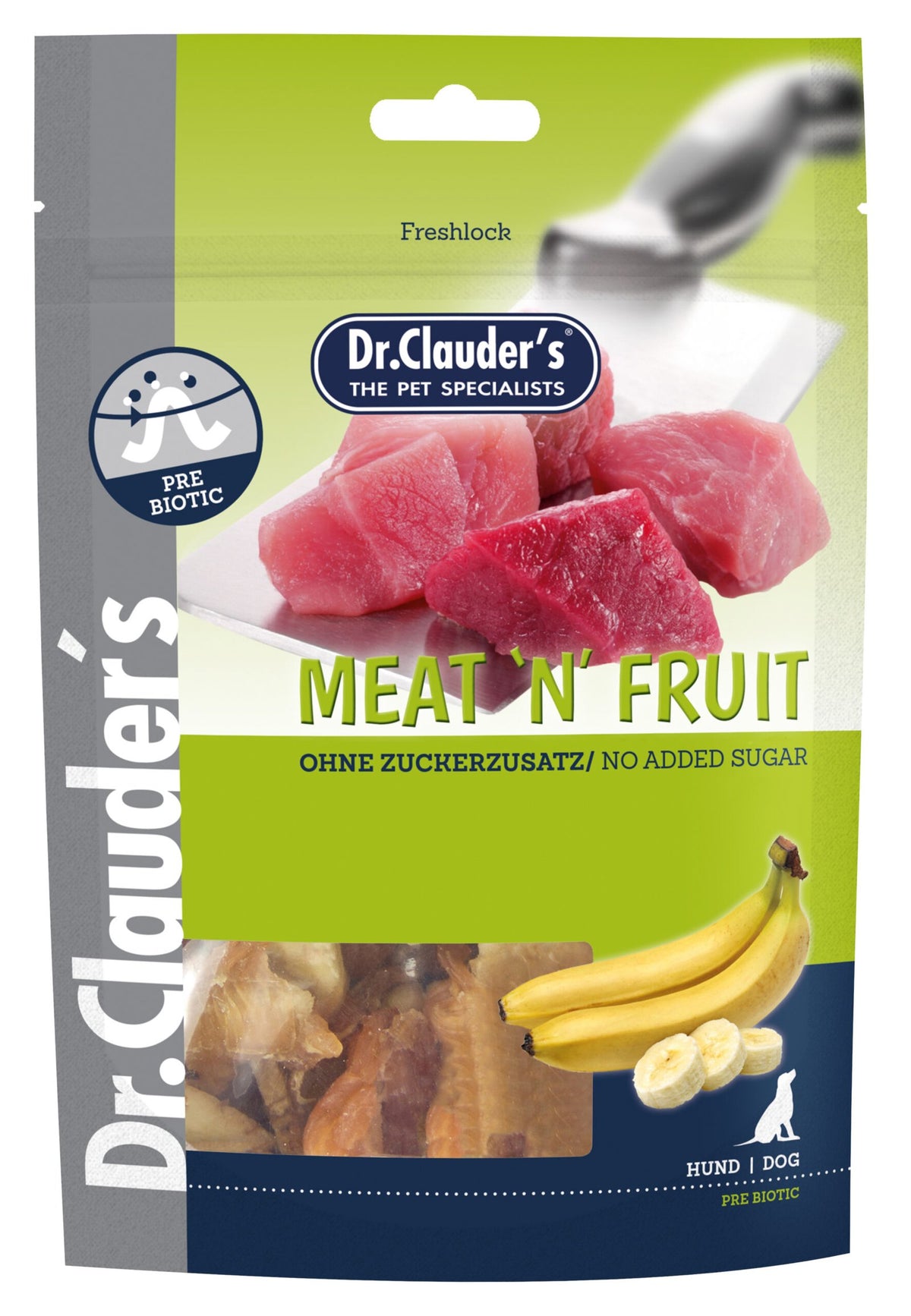 Dr.Clauder’s Snack Funcional Meat & Fruit Snack Banana Y Pollo 10x80G Perro