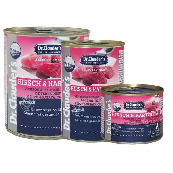Dr.Clauder’S Húmedo Carne Seleccionada Pro Hair & Skin Venado Y Patata 6X200Gr Perro