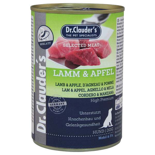 Dr.Clauder’S Húmedo Carne Seleccionada Prebiotic Cordero Y Manzana 6X400G Perro