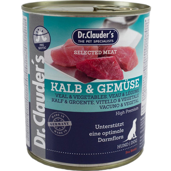Dr.Clauder’S Húmedo Carne Seleccionada Prebiotic Ternera Y Verduras 6X800G Perro
