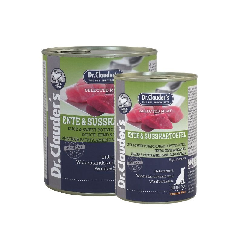 Dr.Clauder’s Húmedo Carne Seleccionada Immune Plus Pato Y Patata Dulce 6x400G Perro