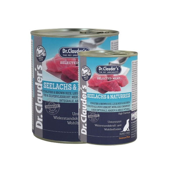 Dr.Clauder’S Húmedo Carne Seleccionada Immune Plus Carbonero Y Arroz Integral 6X400G Perro