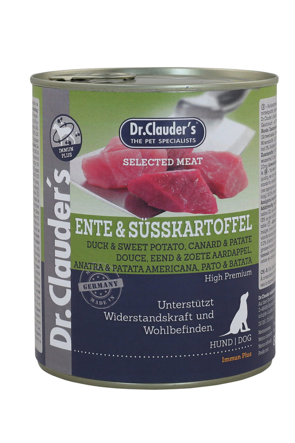 Dr.Clauder’S Húmedo Carne Seleccionada Immune Plus Pato Y Patata Dulce 6X800G Perro