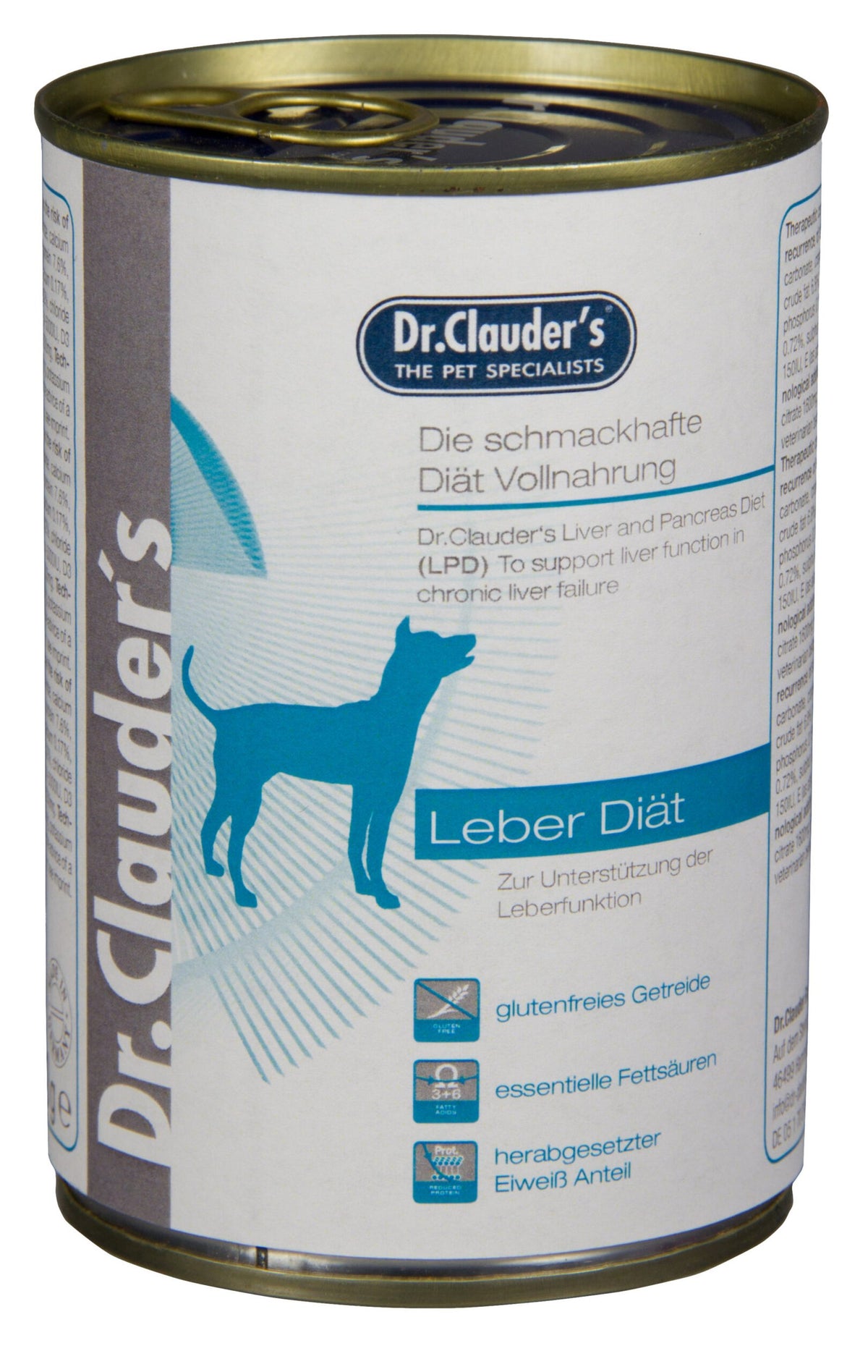 Dr.Clauder’s Húmedo Diet Alimento Completo Lpd Dieta Para El Hígado 6x400Gr Perro