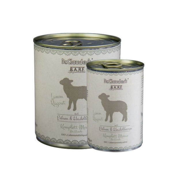 Dr.Clauder’S Húmedo B.A.R.F. Menú Completo Guiso De Cordero 6X400G Perro