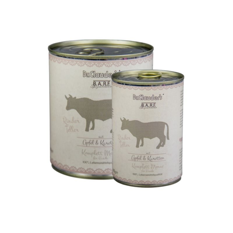 Dr.Clauder’s Húmedo B.A.R.F. Menú Completo Plato De Ternera 6x400G Perro