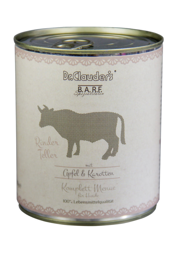 Dr.Clauder’S Húmedo B.A.R.F. Menú Completo Plato De Ternera 6X800G Perro